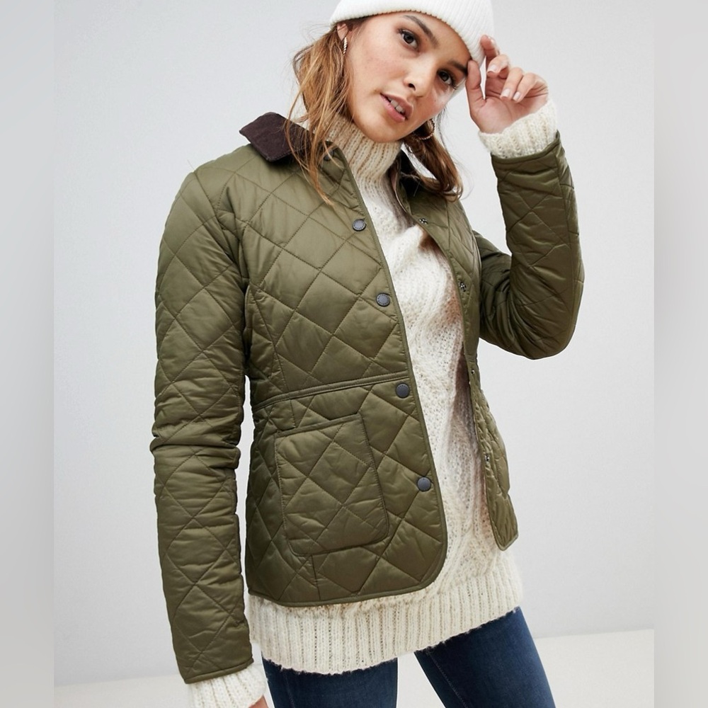 Barbour Quilted Jacket | Olive Green | Size 6